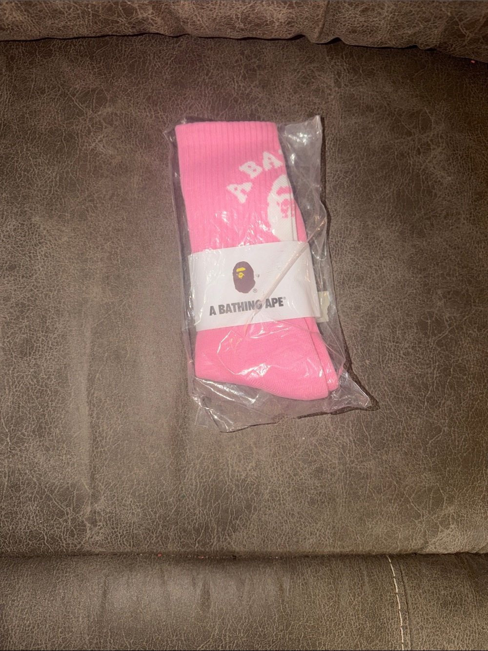 Pink Logo Crew Socks